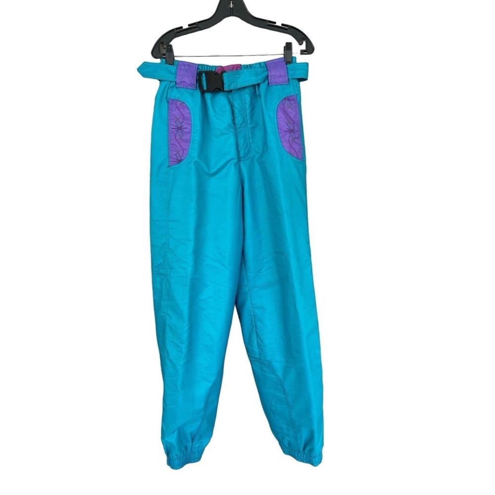 La Mode Des Montagnes snow pants teal and purple size Small (4-6)
